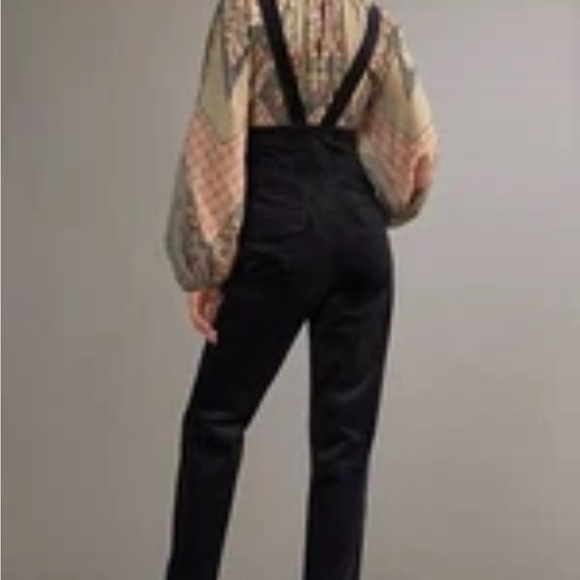 Anthropologie Buttoned Pinafore Corduroy Jumpsuit Black Size 4 - Picture 3 of 15